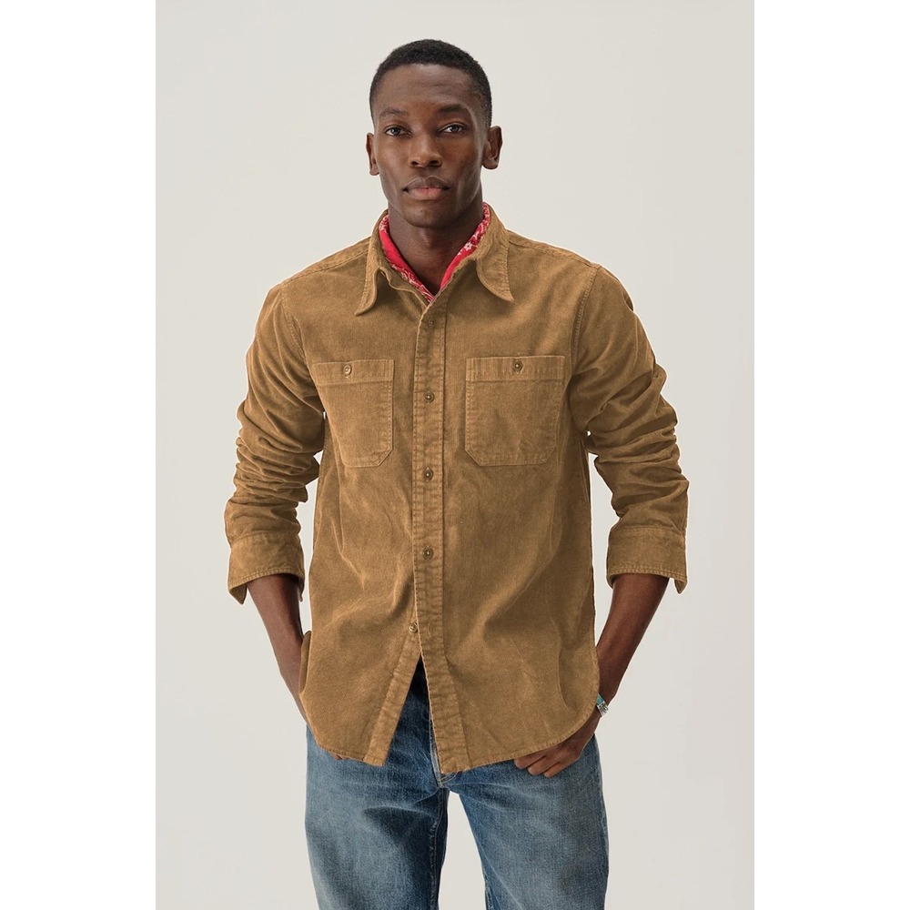 BUCK MASON $158 Mens XL Golden Craftsman Corduroy Station Long Sleeve Workshirt
